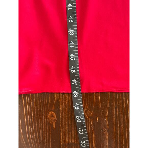 VTG 90s Satin Slip Dress California Dynasty L Burgundy Babydoll Lace Bow - Picture 11 of 12